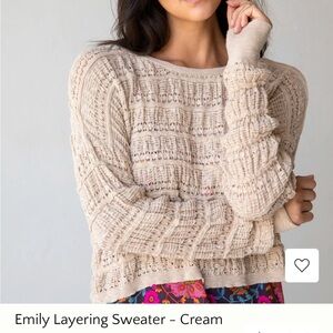 NATURAL LIFE Textured Knit Sweater - Cream